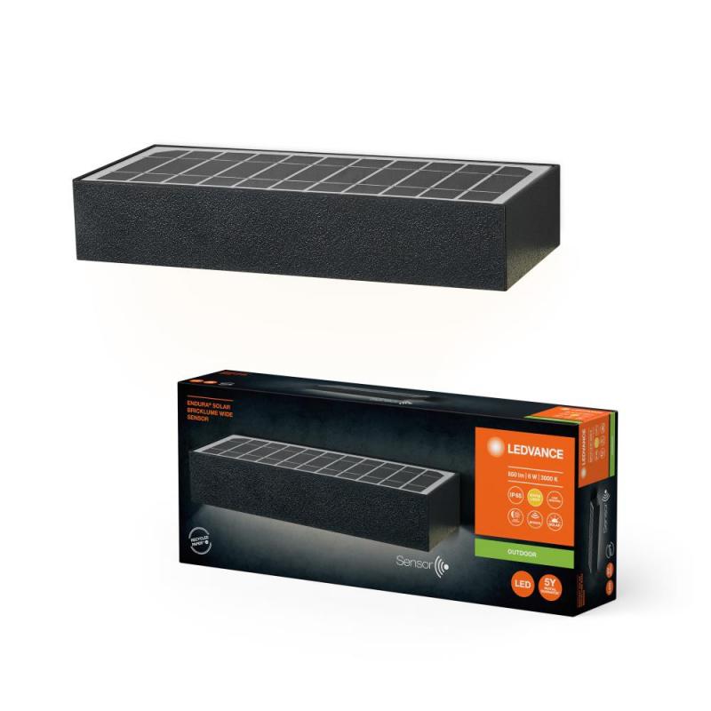 LEDVANCE ENDURA STYLE BRICKLUME Solar Wandleuchte wide dark grey